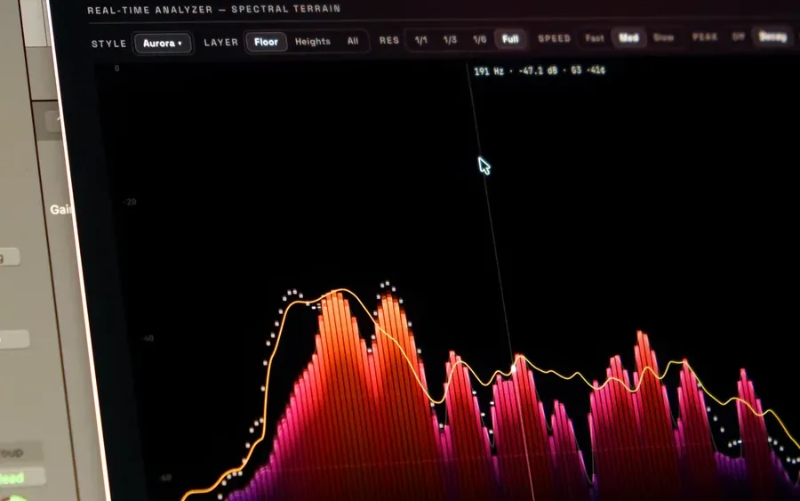 Cota’s spectral terrain on a studio screen