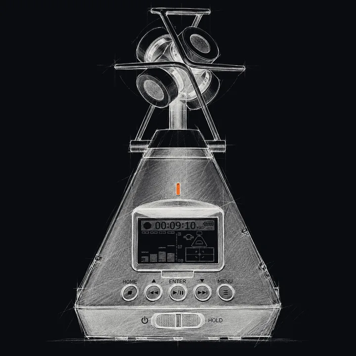 A sketch of the Zoom H3-VR recorder